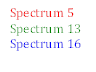 Spectrum 5
Spectrum 13
Spectrum 16